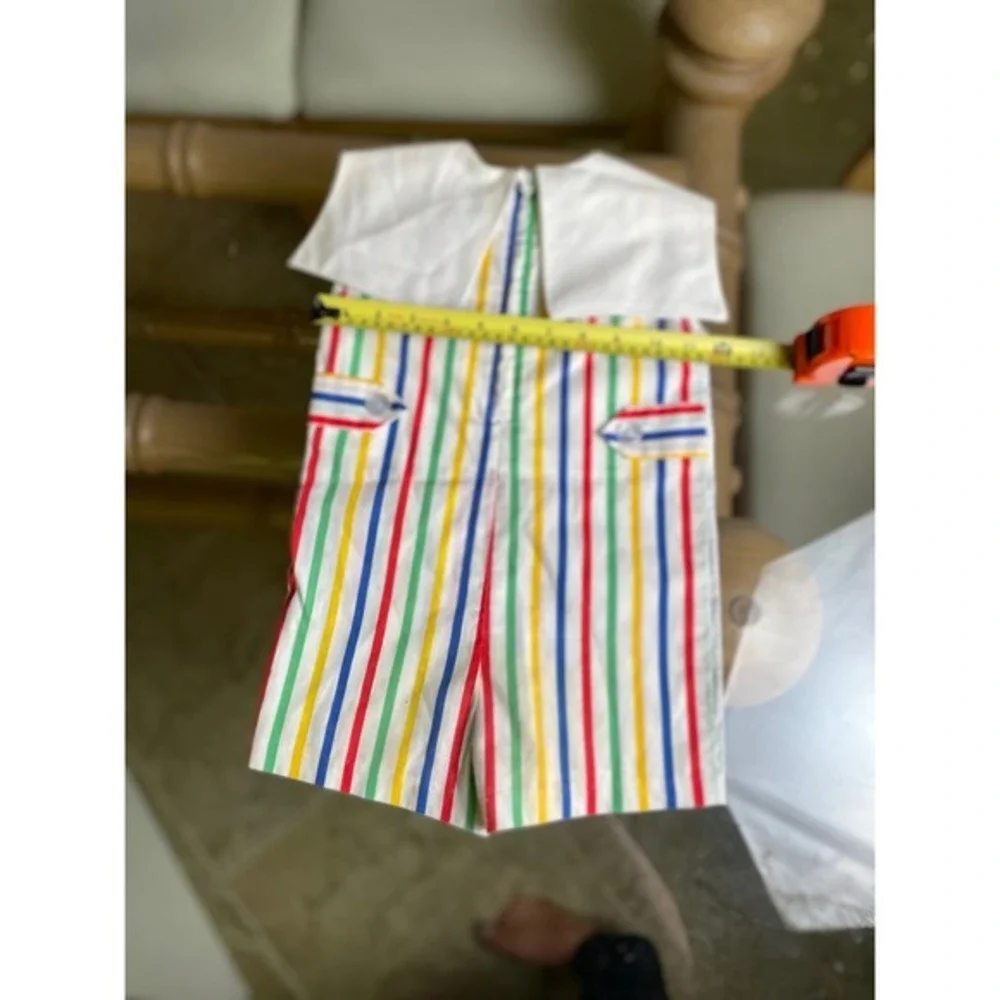 Funtasia Too Rainbow Romper Striped Pockets Vintage‎ Colorful Kids 3T